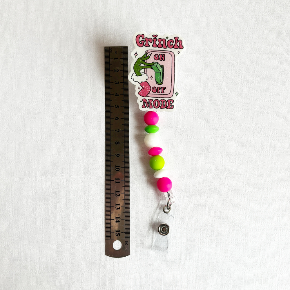 xmas beaded badge reel
