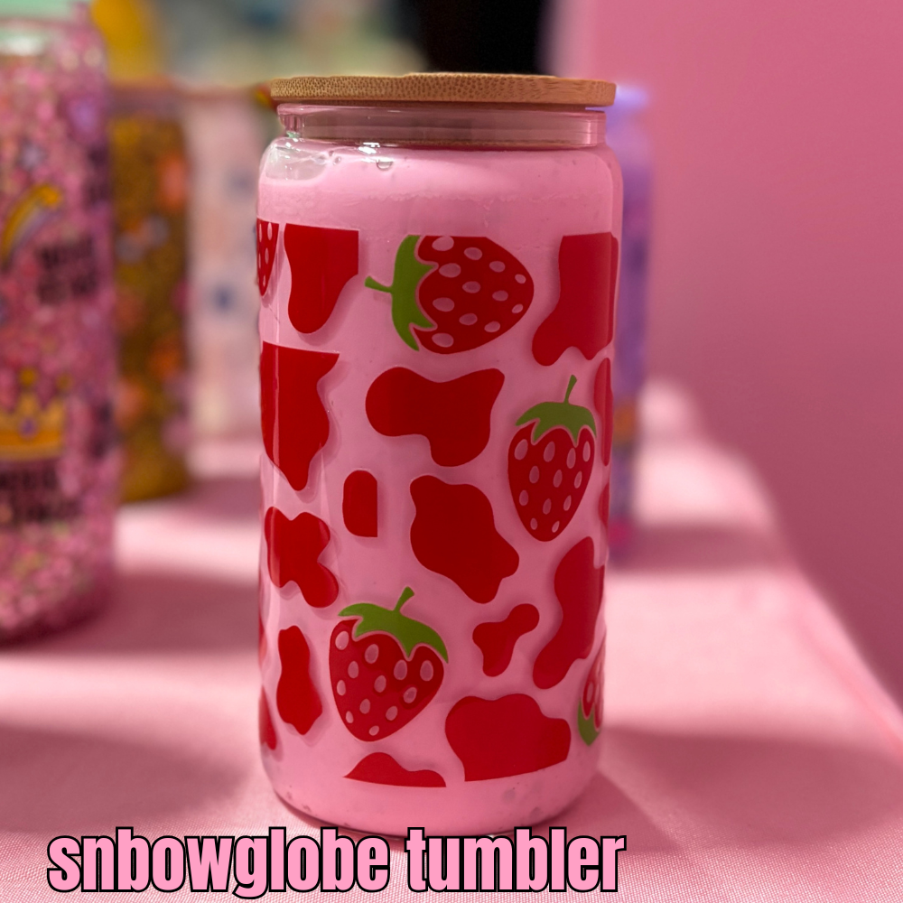 strawberry snow globe tumbler