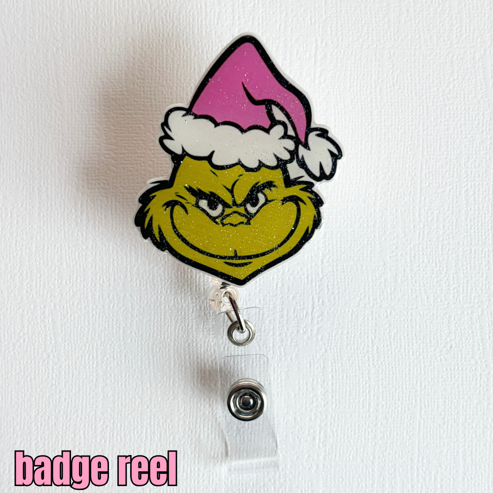 grinch badge reel