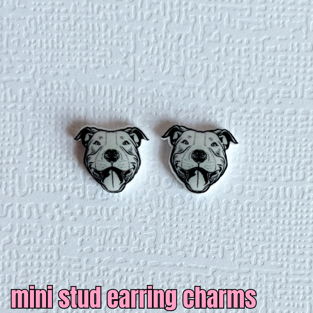 mini pitbull stud earrings