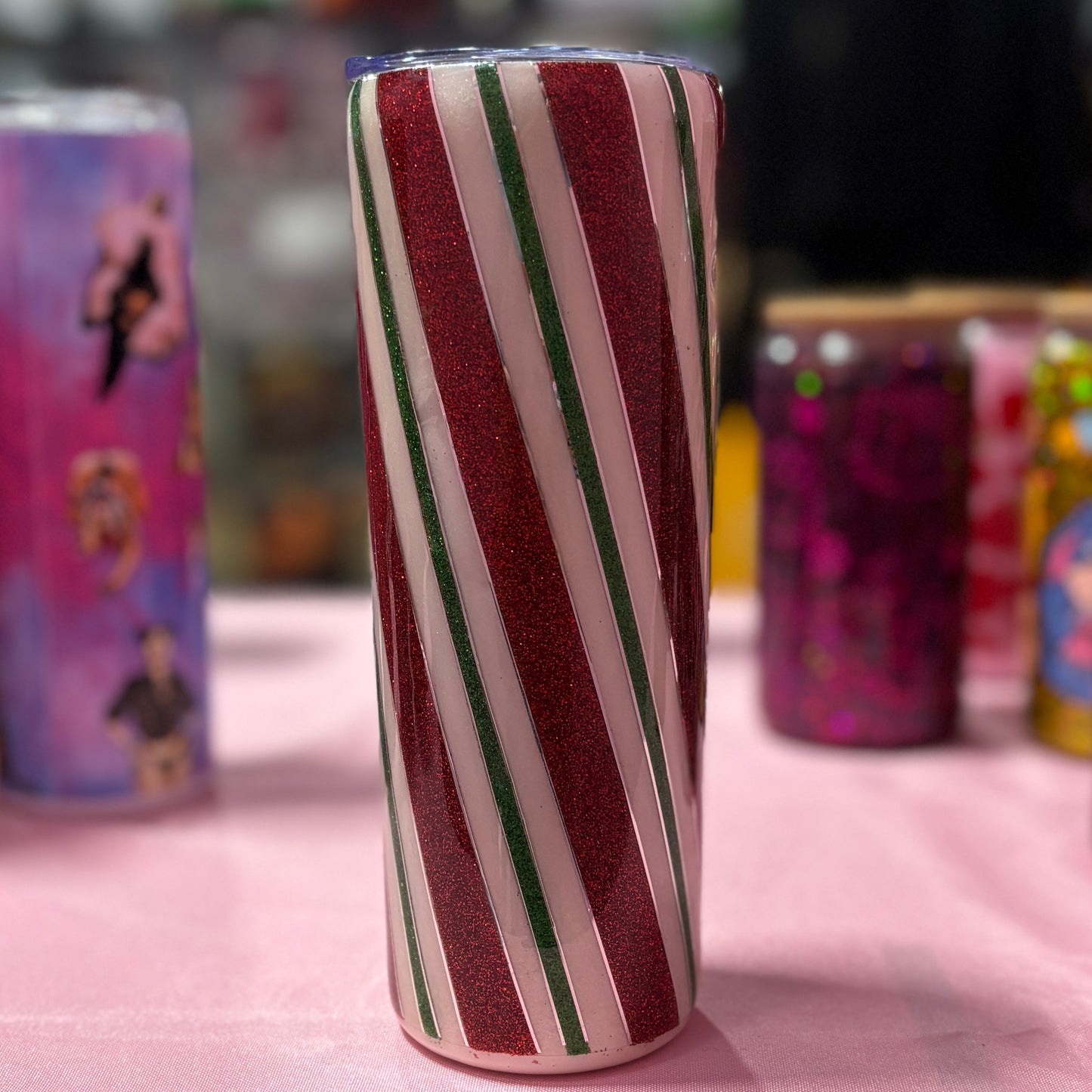 personalized candy cane tumbler