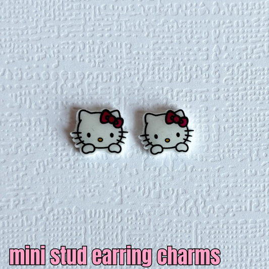 mini kitty stud earrings