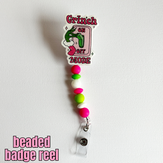 xmas beaded badge reel