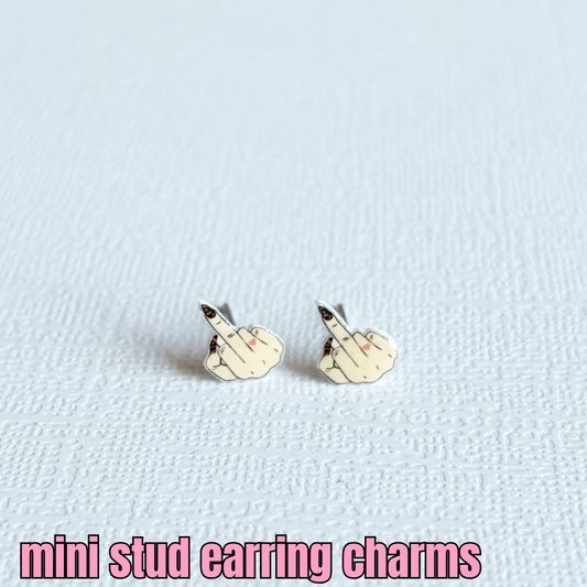 mini fuck you stud earrings