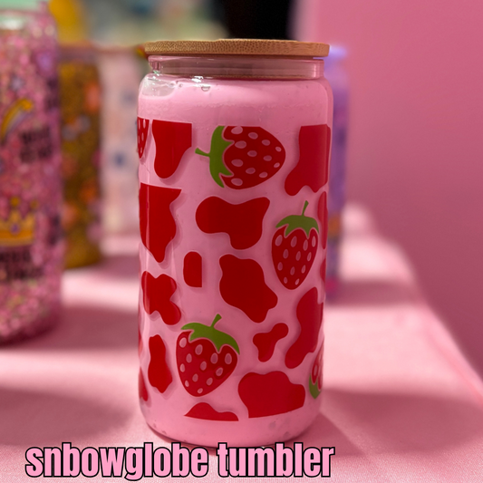 strawberry snow globe tumbler
