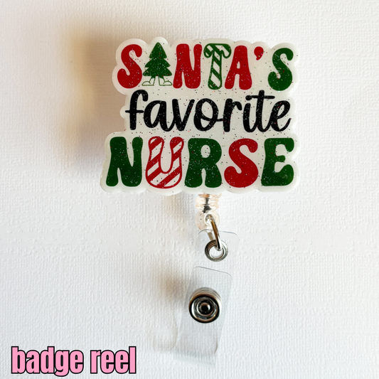 santas fav nurse badge reel