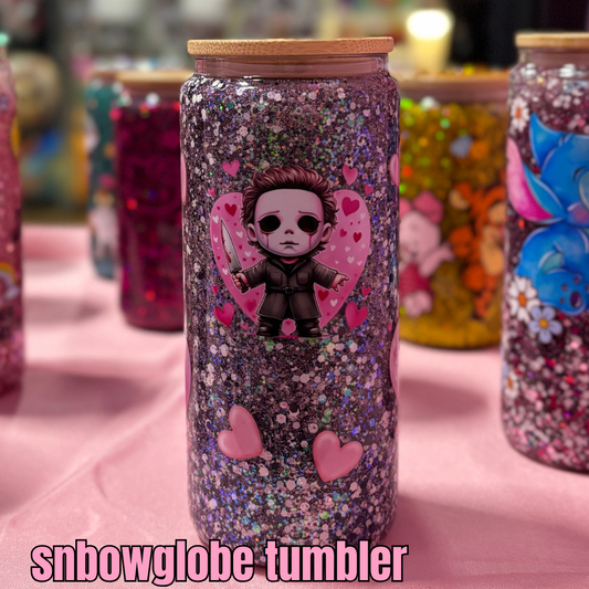 horror killer snow globe tumbler