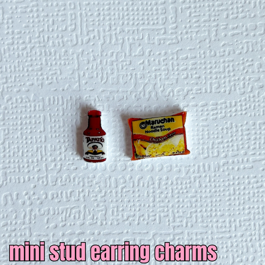 mini maruchan & tapatio mix match stud earrings