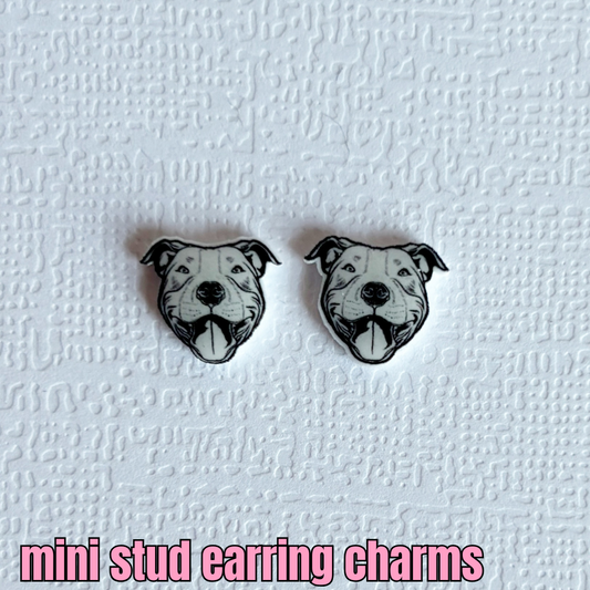 mini pitbull stud earrings