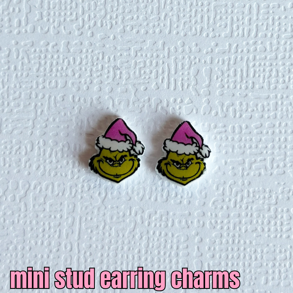 mini grinch stud earrings