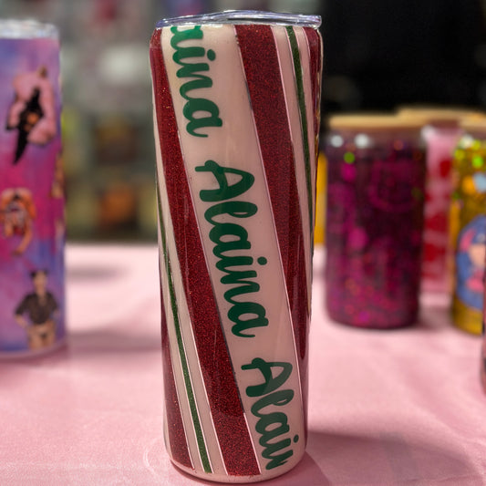 personalized candy cane tumbler