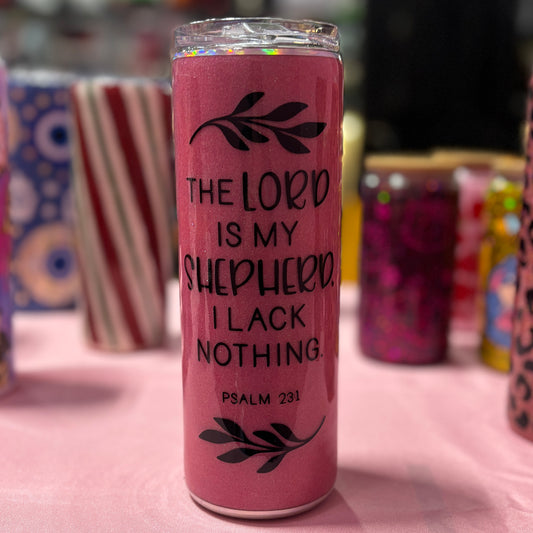 personalized floral scripture tumbler
