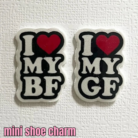 I love my bf & gf mini shoe charm set